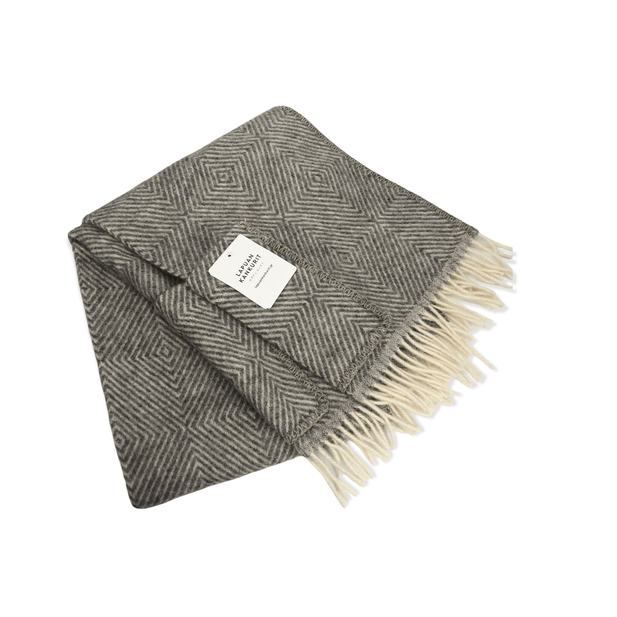 LAPUAN KANKURIT / MARIA pocket shawl 【grey-white】 -  一六八堂 irohado online shop