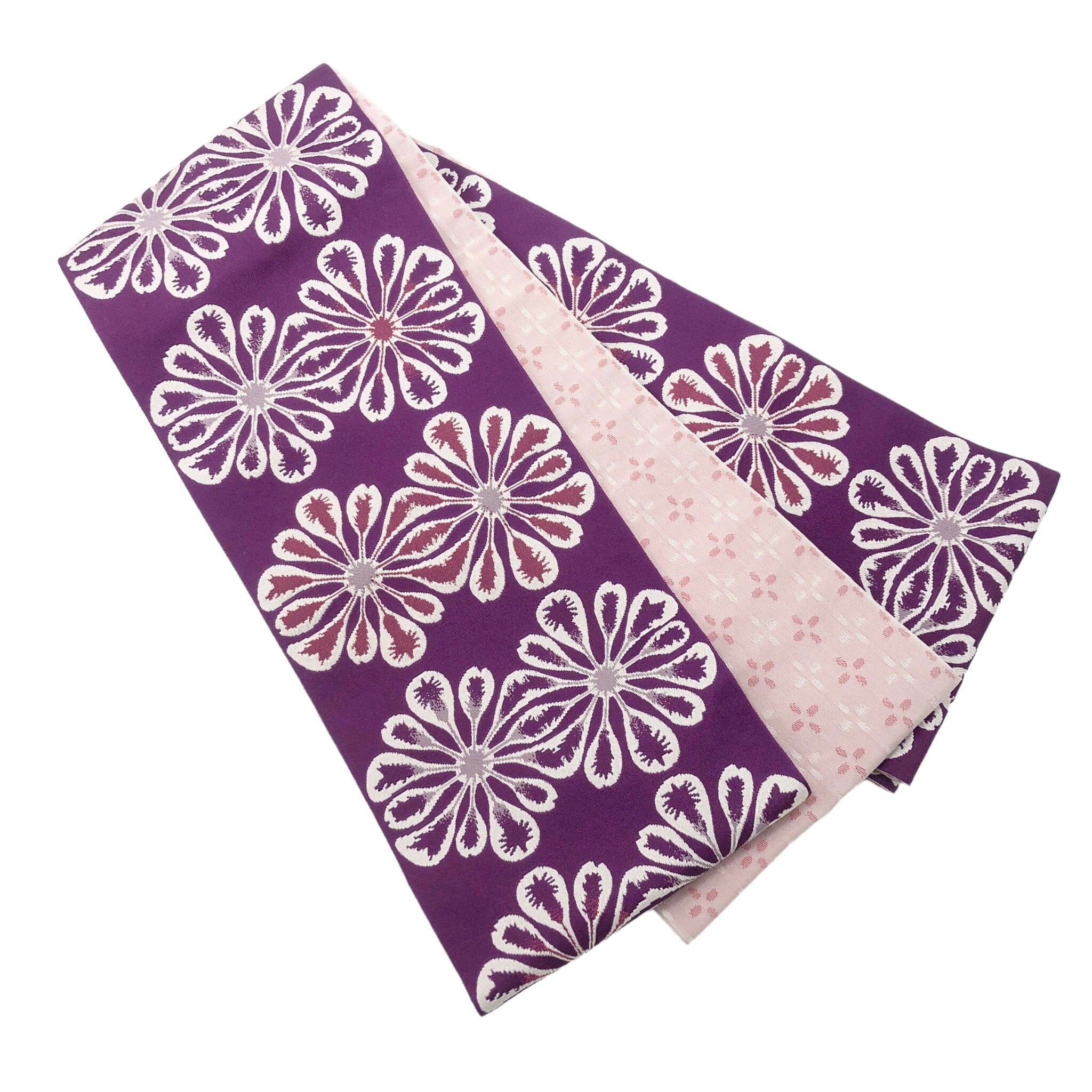 展示品 半巾帯 花柄B 帯 used 紫 